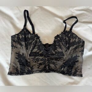 Victoria's Secret Black Floral Lace Bralette